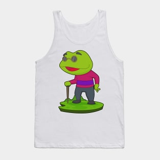 Frog Pensioner Walking stick Tank Top